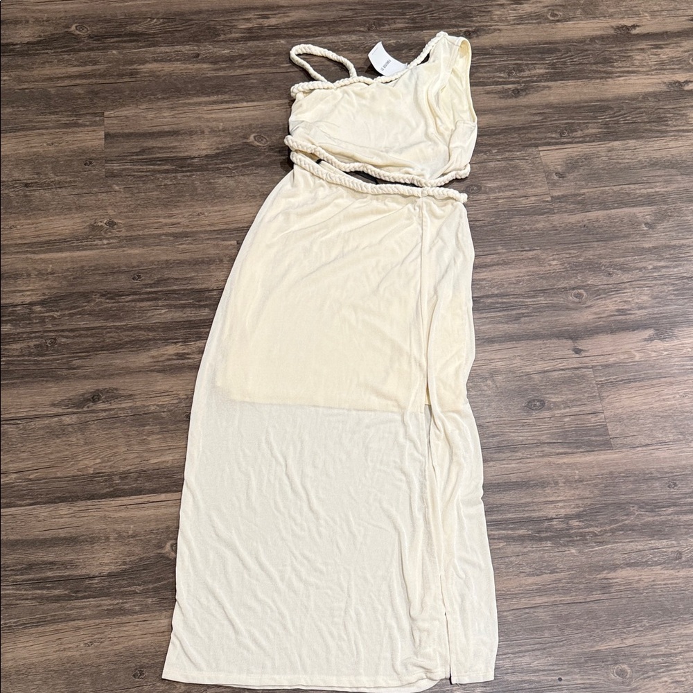 Forever 21 Cream Maxi Dress with Rope Detail